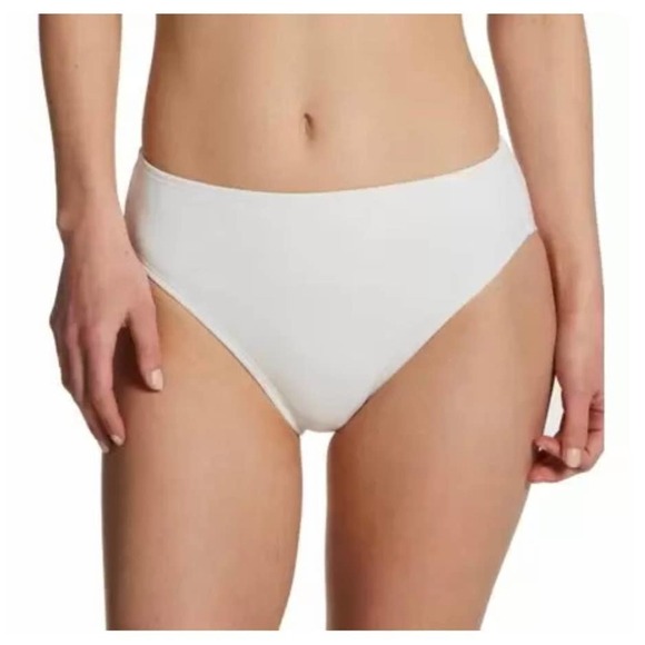 Women's Carmen Marc Valvo 4Twisted Ties High Waist Bikini Swim Bottom white L - Picture 2 of 8